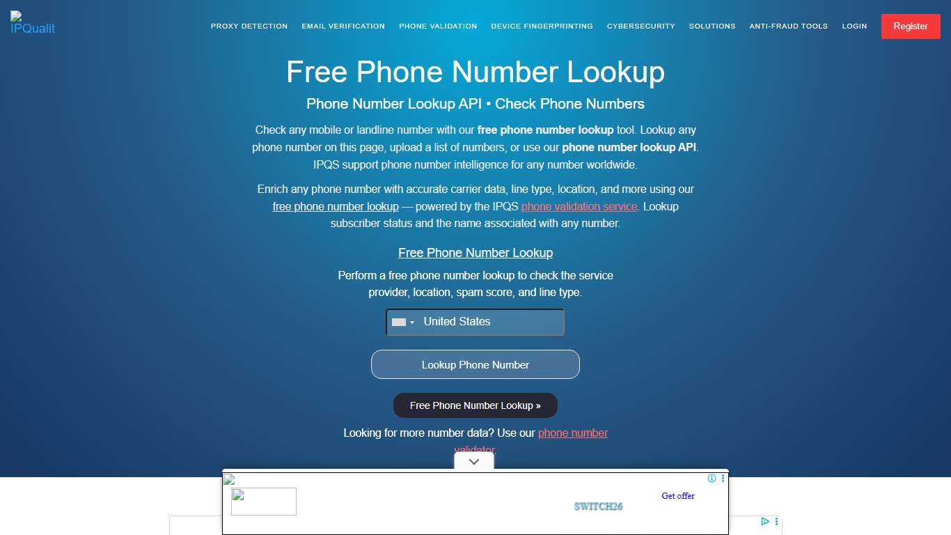 Free Phone Number Lookup Tool Phone Number Lookup API