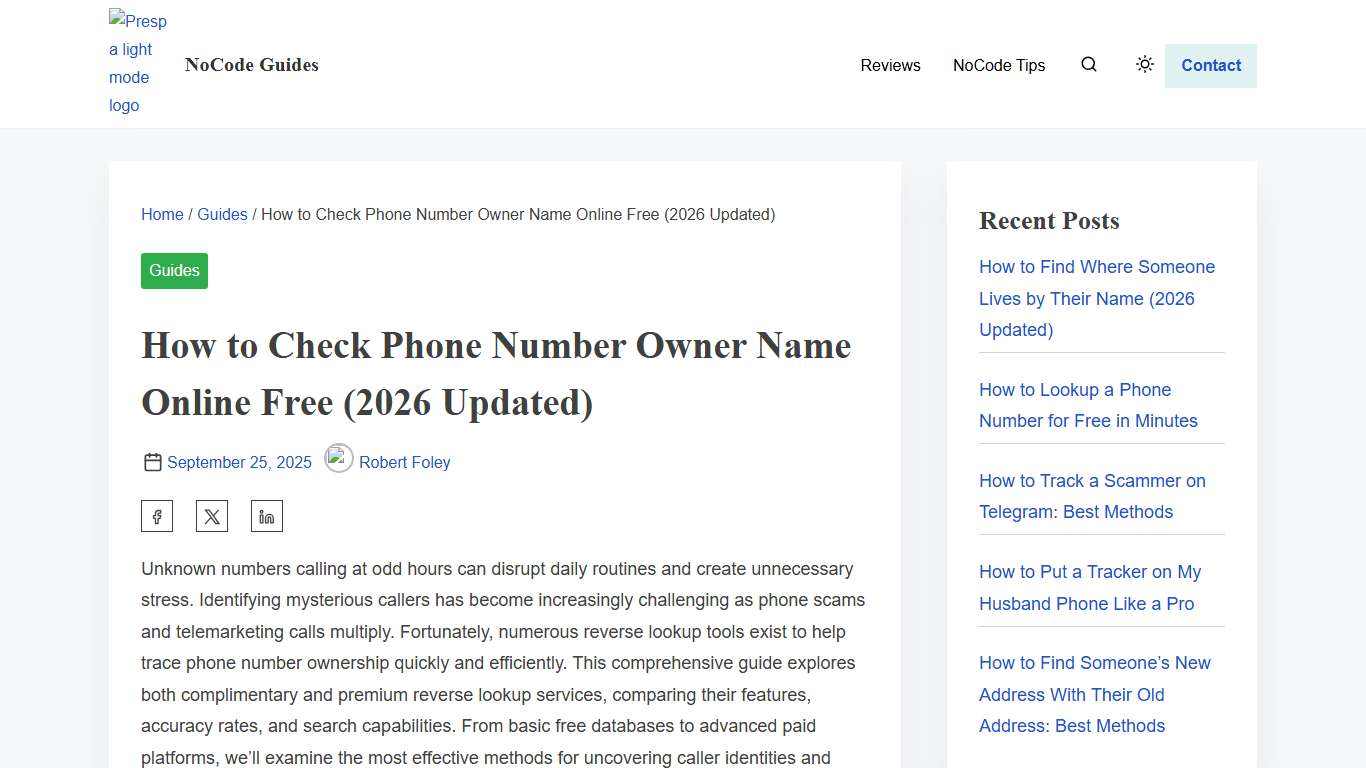 How to Check Phone Number Owner Name Online Free (2026 Updated) - NoCode Guides